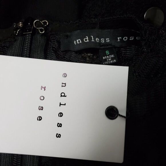 Endless Rose Black Lace top S NEW - Picture 7 of 9